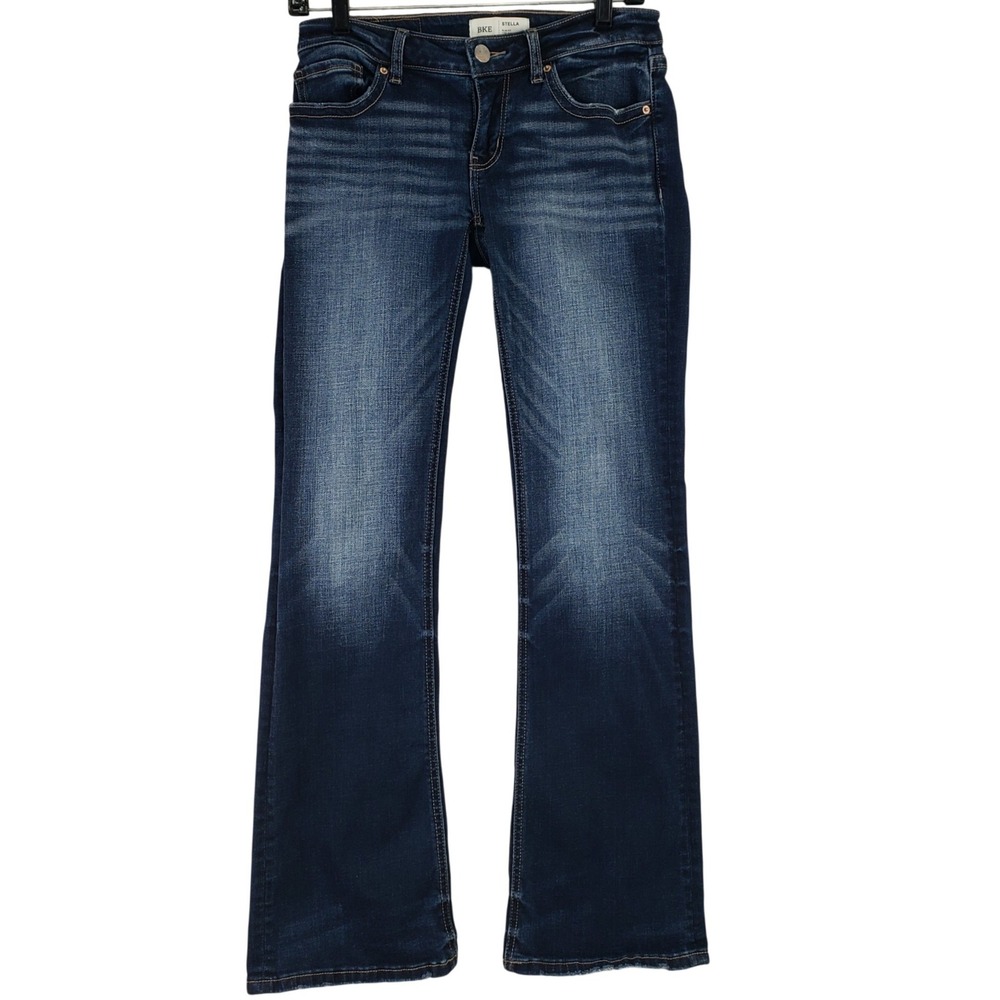 BKE Stella Bootcut Jeans Women 26 Dark Wash Slim Low Rise Stretch Western